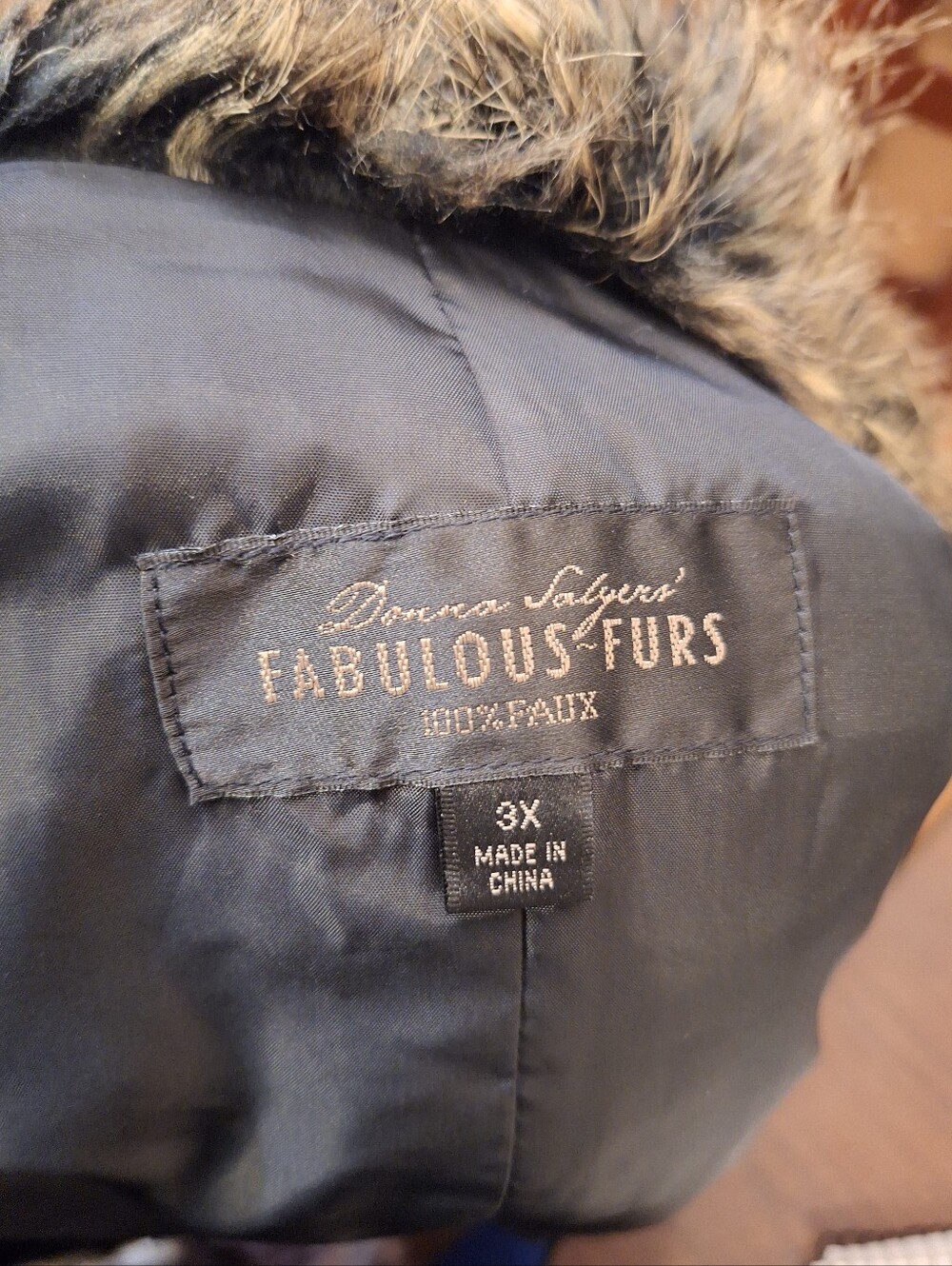 Faux Fur Vest by Fabulous Furs. Long Brown Faux Fur Open Front Vest. Size 3X - Picture 3 of 4